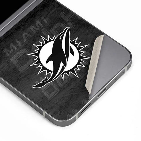 NFL Miami Dolphins Black & White Galaxy Z Flip6 Skin